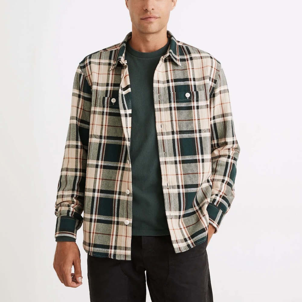 Madewell Twill Easy Long-Sleeve Shirt in Peterson Plaid